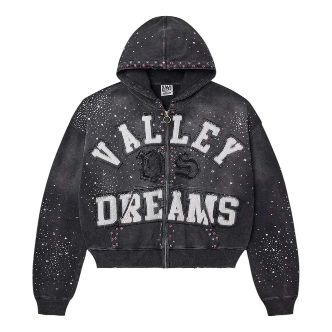 VALE FORVER BLK RHINESTONE ZIP UP