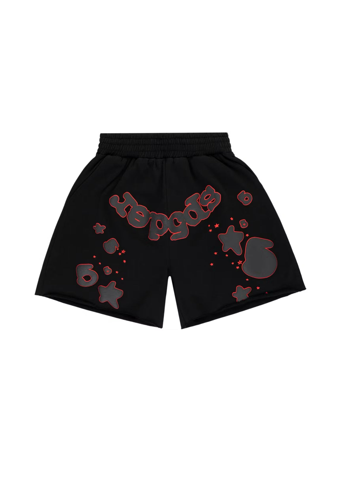 BLK/RED SP5DER SHORTS