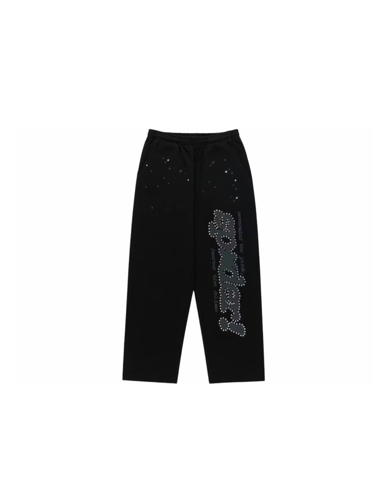 Sp5der Rhinestone Punk V2 Sweatpants 'Black'