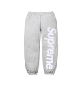 HEATHER GREY SUPREME APPLIQUÉ SWEATPANTS