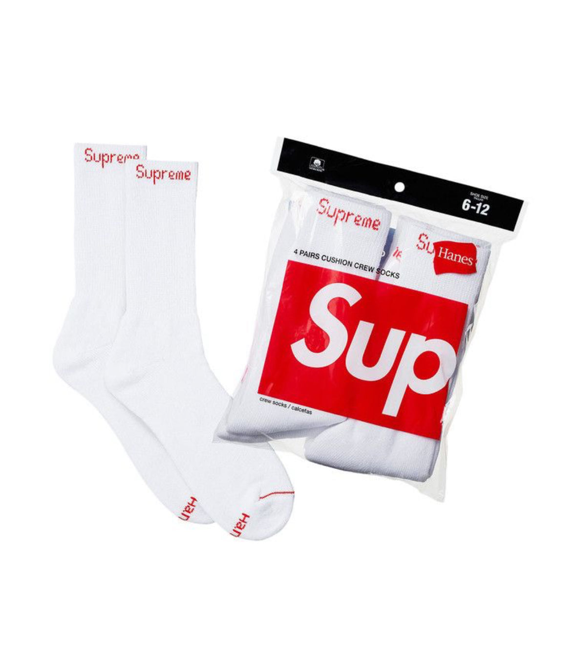 CREW SOCKS (4 PACK) WHITE