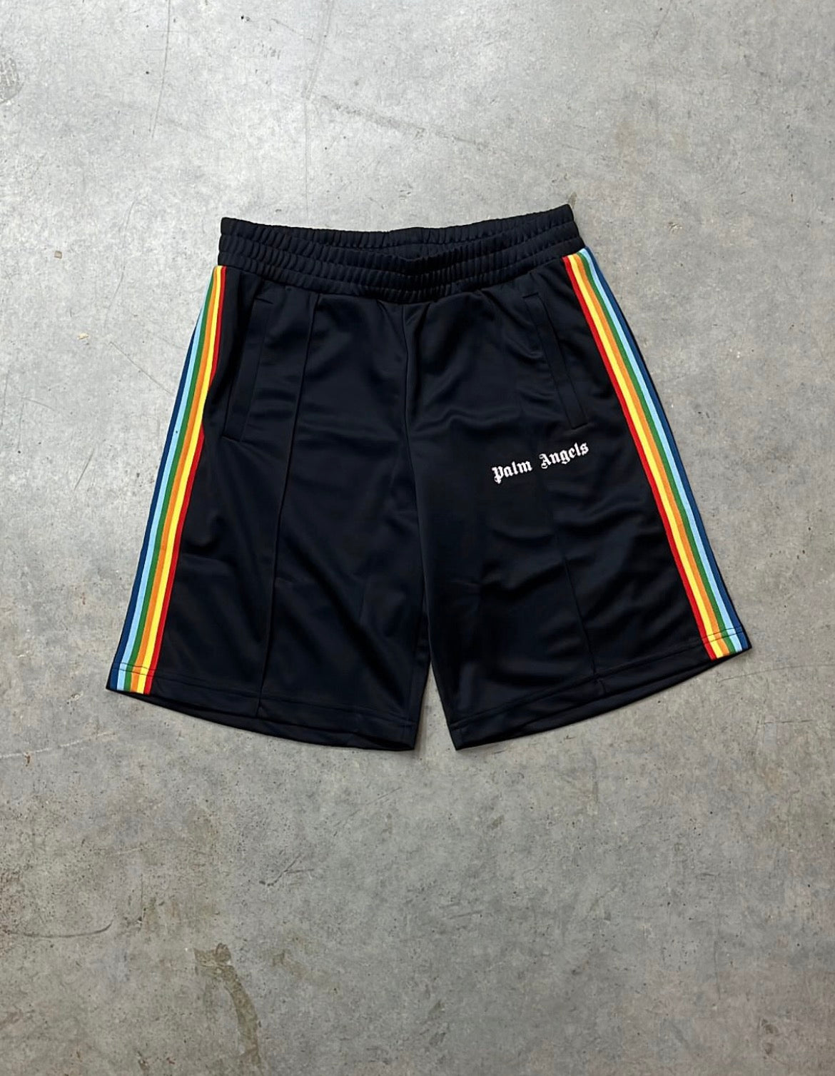 Palm Angels Rainbow Track Shorts 'Black'
