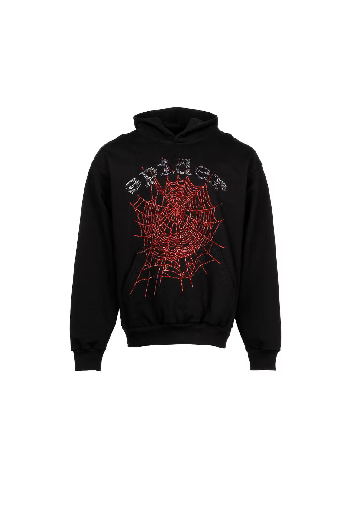 RHINESTONE WEB V2 HOODIE BLACK