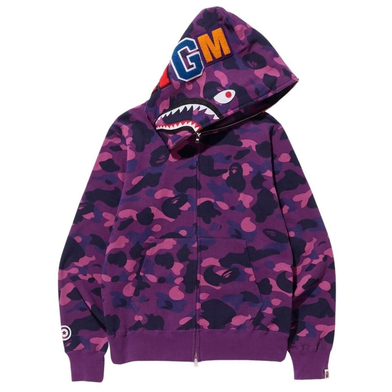 PURPLE CAMO BAPE FULL ZIP-UP