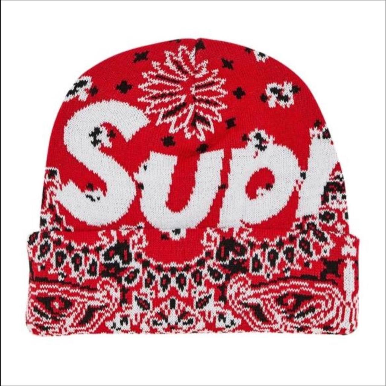SUPREME BANDAN BIG LOGO BEANIE 'RED'