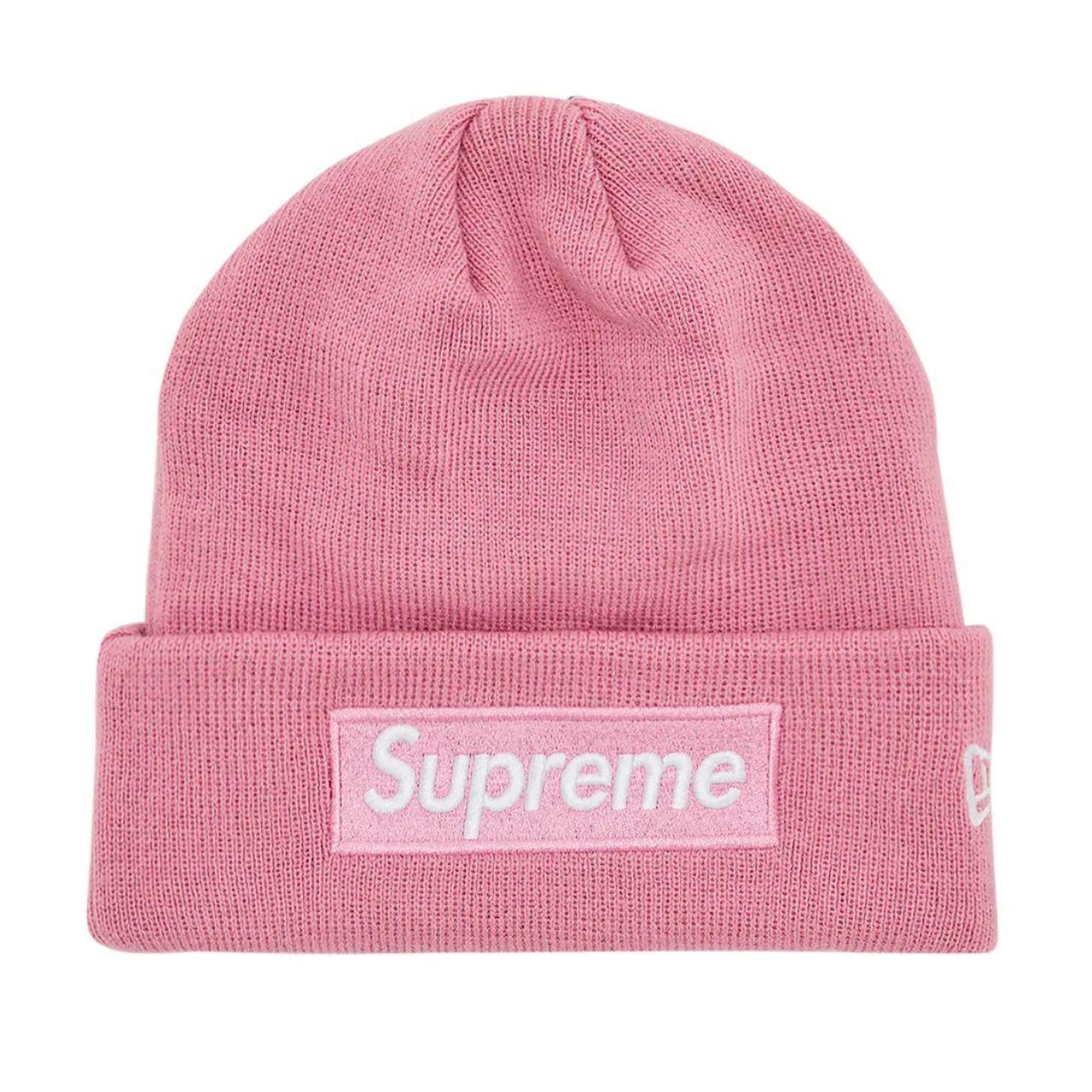 PINK SUPREME BOX LOGO BEANIE